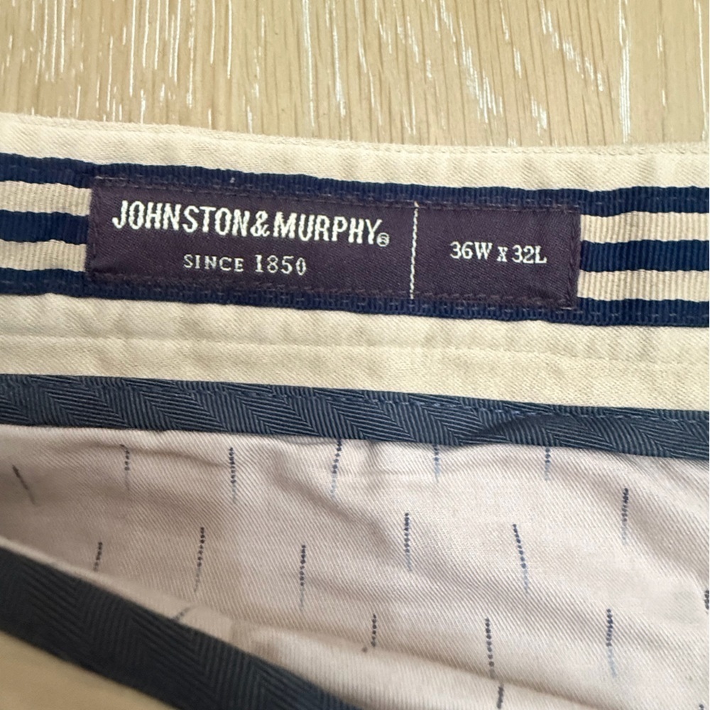 Johnston & Murphy Cream Men's Pants - Picture 3 of 7